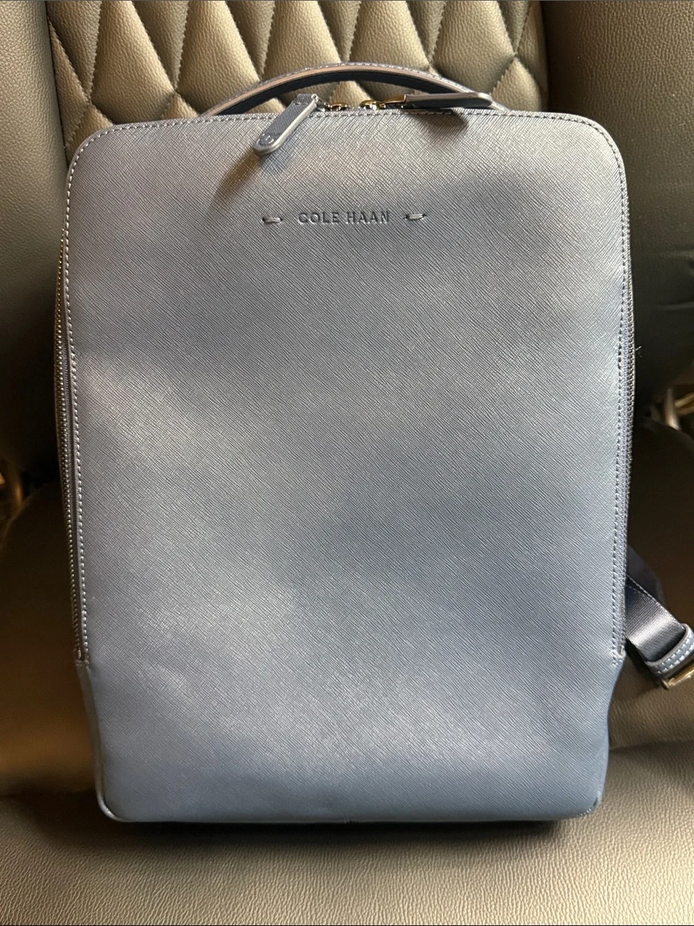 Cole Haan Men’s Sloane Navy Blue Blazer Saffiano Leather Backpack